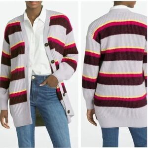Scotch & Soda Amsterdam Alpaca Chunky Knit Striped Cardigan Sweater Women’s XL